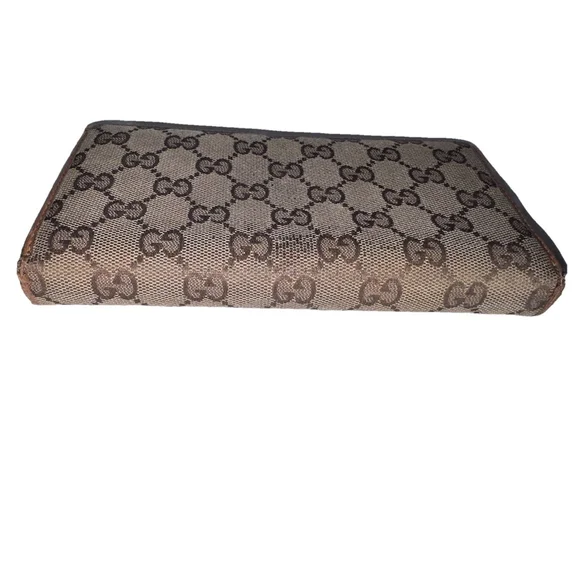 Gucci Beige Brown Logo Zip-Around Wallet - Picture 6 of 12